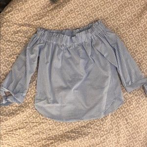 H&M off the shoulder blouse. Blue/striped. NWOT